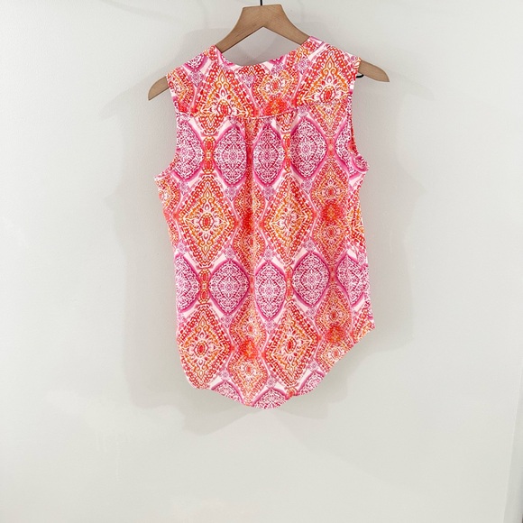 Violet & Claire Sleeveless Colorful Blouse Pink & Orange Size Small - Picture 5 of 5